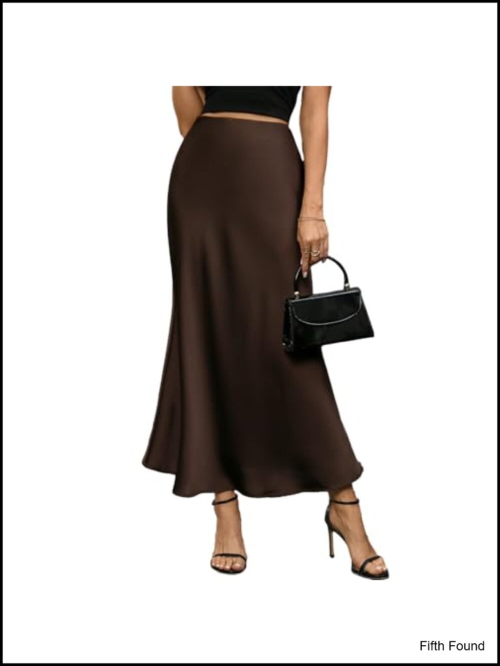 Satin High Waist A-Line Maxi Skirt Hidden Elastic Waistband Elegant